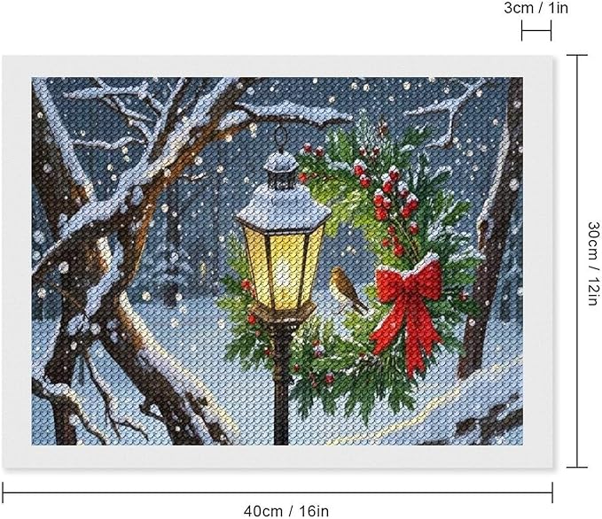 AIVKIEJK Diamond Painting Kits for Adults - Festive Christmas Red Berries & Golden Baubles Painting DIY 5D Full Drill Diamond Dots Paintings with Diamonds Gem Art and Crafts Home Decor 12"x16"