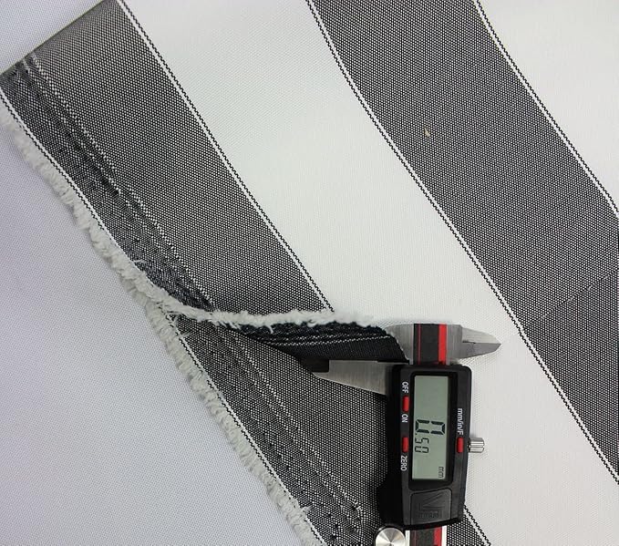 Stripe Canvas Awning Fabric Waterproof Outdoor Fabric 60" Black/White (1 Yard)