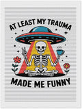KIVJMSIDJA Skull Skeleton “At Least My Trauma Made Me Funny” Diamond Art Kits for Adults for Beginners, 5D Full Diamond Art Paint 12"x16"