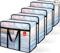 4 Pack Clear Blanket Storage Bags, 60L Plastic Comforter Clothes Storage Bags Underded Moving Bags Closet Organizers and Storage Zippered Sturdy Handle for Bedding, Clothes, Linen, Toys, Quilt, Duvet