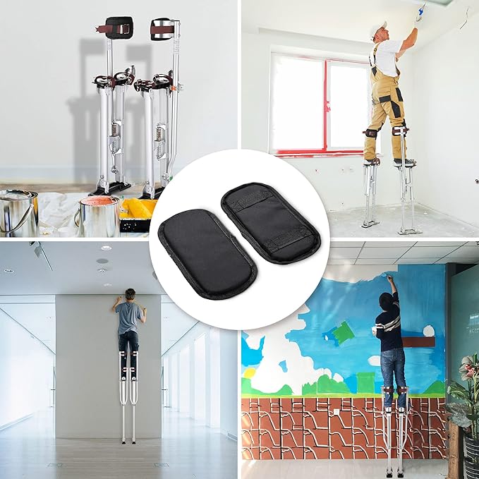 Yescom Drywall Stilt Knee Pads Replacement Kit Comfortable for All Day Wear Work with Leg Straps Painting Accessories YES0497