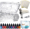 4.4 lb Clear Gel Wax for Candle Making, High Density Transparent Jelly Wax Kit with 100 Wicks, 100 Stickers, 10 Color Dyes, Wick Holder, DIY Candle Making Supplies for Beginners, Home Decor, Gifts