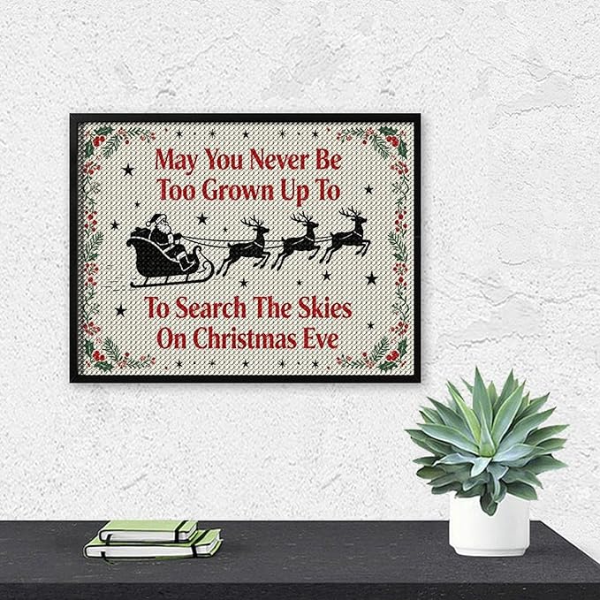 AIVKIEJK Diamond Painting Kits for Adults - Christmas May You Never Grow Too Big Painting DIY 5D Full Drill Diamond Dots Paintings with Diamonds Gem Art and Crafts Home Decor 12"x16"