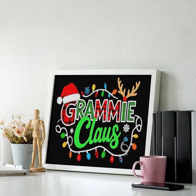 AIVKIEJK Diamond Painting Kits for Adults - Grammie Claus Grandma Christmas Xmas Painting DIY 5D Full Drill Diamond Dots Paintings with Diamonds Gem Art and Crafts Home Decor 16"x20"