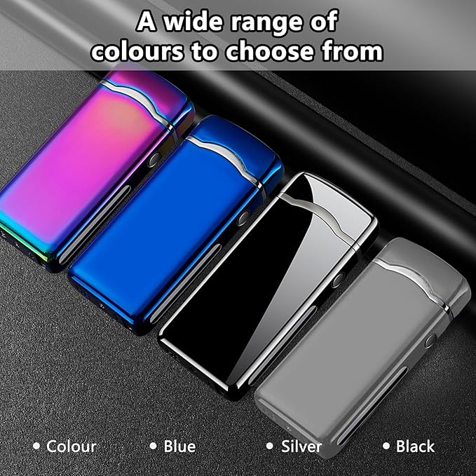 SKRFIRE Rechargeable Plasma Lighter Arc Lighter– Windproof Lighters Electric Lighters with Upgraded Dual Arc, Digital Battery Display & Touch Ignition for Outdoor, Candle & BBQ Use (Black Ice)