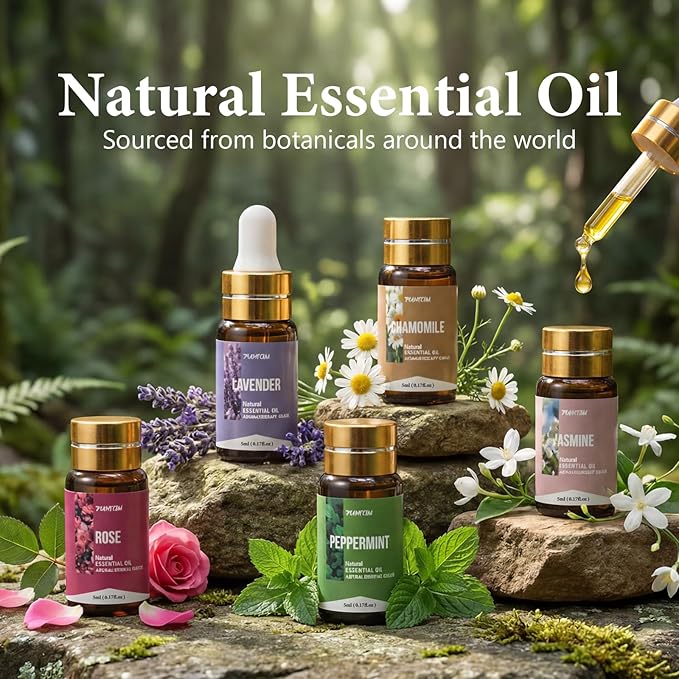20 Pcs Essential Oil Set - Essential Oils Gift Set Perfect for Diffuser, Massage,Soap, Candle Bath Bombs Making, 20x5 ML