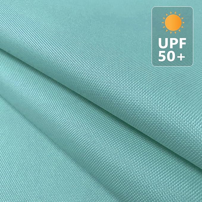 OTOEZ 600D Waterproof Canvas Fabric by The Yard, Fade & UV Resistant Outdoor Upholstery Material 58" W Water Resistant Cordura Fabric for Marine Boat Awning Tent Chairs DIY, 1 Yard Pale Turquoise