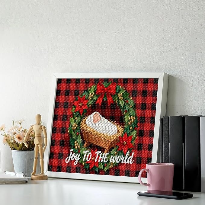 AIVKIEJK Diamond Painting Kits for Adults - Faith Christmas World Joy Painting DIY 5D Full Drill Diamond Dots Paintings with Diamonds Gem Art and Crafts Home Decor 16"x20"