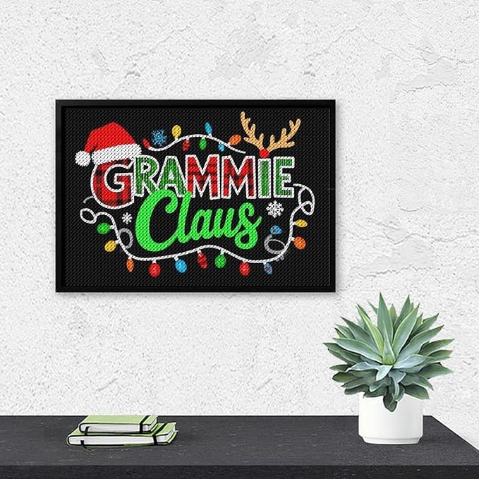 AIVKIEJK Diamond Painting Kits for Adults - Grammie Claus Grandma Christmas Xmas Painting DIY 5D Full Drill Diamond Dots Paintings with Diamonds Gem Art and Crafts Home Decor 8"x12"