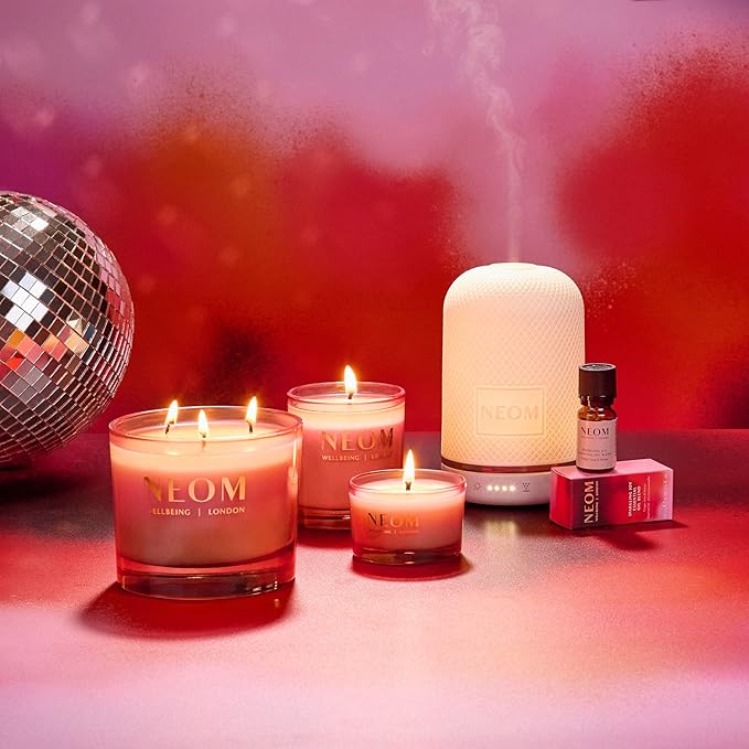 NEOM Sparkling Joy Scented Candle, 1 Wick, 185g I Ginger, Lime and Vetiver I 100% Naturally Derived Wax I 100% Natural Fragrances I Invigorating