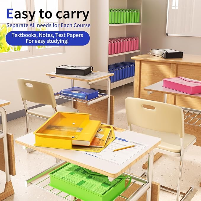 7 Pack Plastic Expanding File Folder, Transparent envelopes with Snap Closure, Fit Legal/B4 Size for School/Office/Home/Hospital, No Dividers, Large Capacity-7 Colors