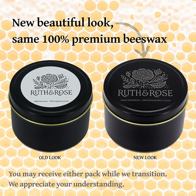 RUTH & ROSE | Desert Sage | 100% Beeswax Scented Candles for Home, 8oz, +65 Hours Burn Time, Aromatherapy Non Toxic Candles, Gift for Women & Men, Made in USA, Perfect for Travel or Gifting