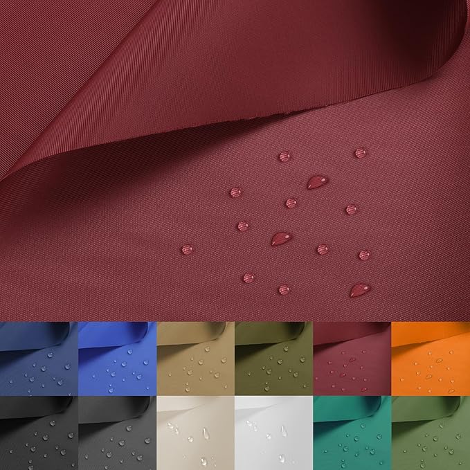 Nylon Fabric, 58" W 420D Waterproof Fabric 2 Yard Ripstop Nylon Material Outdoor Upholstery Twill Sewing Material for Patio Chair, Cushion, Purse, Tote Bag, Tent, Tarp Cover, DIY Project Retro Red