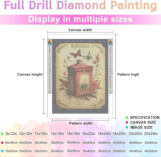 Holiday Diamond Painting Kits,Adult Diamond Art Kits,Beginners DIY 5d Christmas Candle Painting Art Crafts for Winter Decor Home Decor Or Holiday Gifts 16x24 Inch