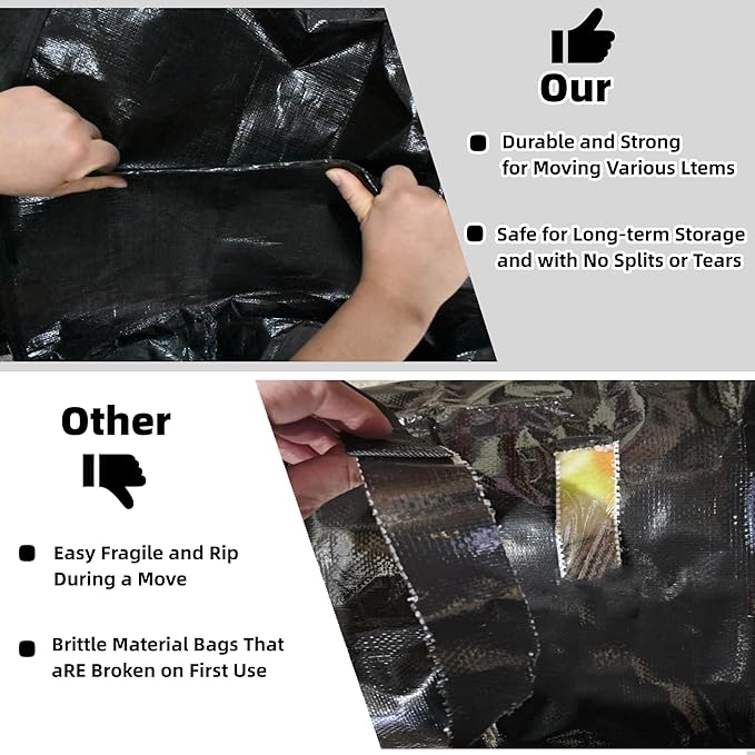 3 Pack 140L Storage Bags for Clothes, Moving Bags Heavy Duty Extra Large with Reinforced Handle, Storage Containers for Organizing Bedding, Blanket, Sheets, Pillows, Toys, Christmas Decorations