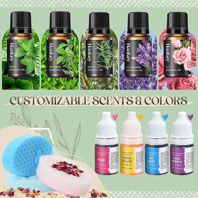 Jcoos Soap Making Kit, Soap Making Kit for Adults, Teen- Shea Butter Glycerin Melt and Pour Base, Molds, Dye, Fragrances, Dried Flowers, DIY Craft for Teen Beginners Girls, Gift Boxes for Women