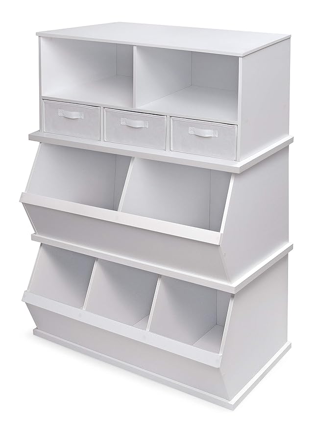 Badger Basket Three-Cubby Storage Unit – Versatile Organizer for Kids' Toys, Books, and Clothes – Durable and Stylish Design