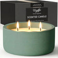 Viyffo 3 Wick 20oz Large Green Scented Candle – Pine & Cinnamon, Non Toxic Soy Candle for Women & Men, Matte Ceramic Jar, Perfect Luxury Home Fragrance, Elegant Décor & Premium Gift