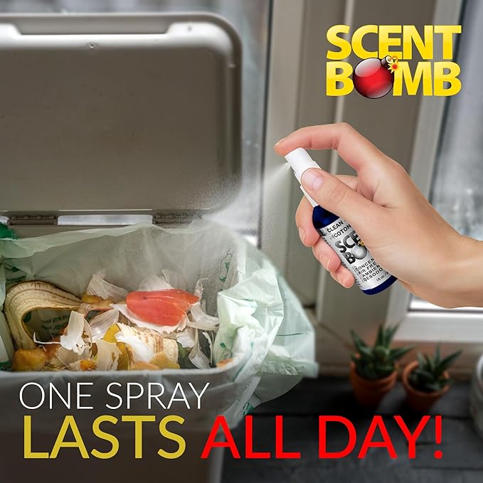 Scent Bomb Air Freshener Spray, Long-Lasting Odor Eliminator - Effective Deodorizer for Home & Car, Fresh Room Spray for Kitchen, Bathroom & Smell Neutralizer - 1 oz Pack of 4, Clean Cotton Scent