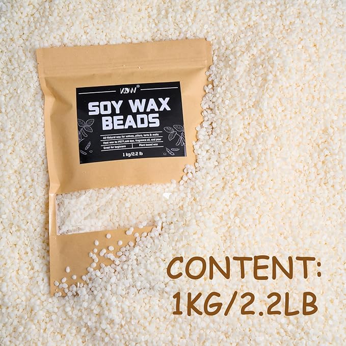 KDW Soy Wax Beads for Candle Making 2.2lb Bag Natural Premium Granular for DIY Candle Making Clean Burning Low Soot