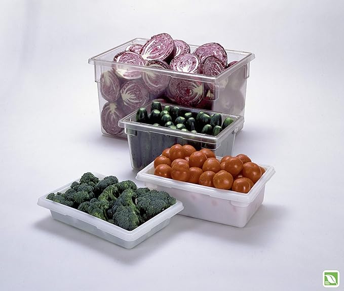 Rubbermaid Commercial Products Food Storage Box/Tote for Restaurant/Kitchen/Cafeteria, 2 Gallon, White (FG350700WHT) (Pack of 2)