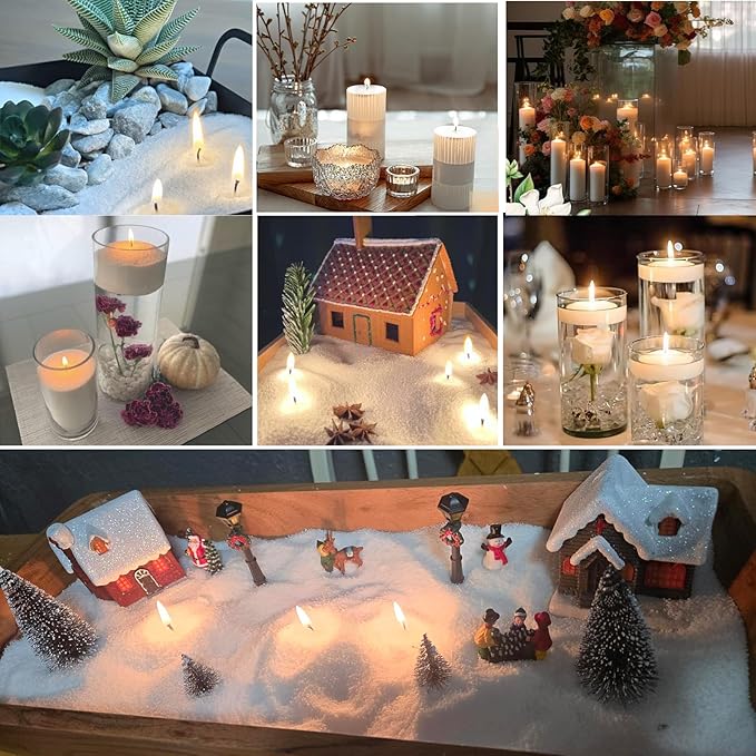 Pearled Candles Sand and 30 Wicks 18 Oz-Refillable Vanilla Scented Pearled Candle Non Toxic Luxury Long Lasting up to 120 Hours-Natural Pearl Powder Wax Sand Candle Beads Kit for Candles Making White