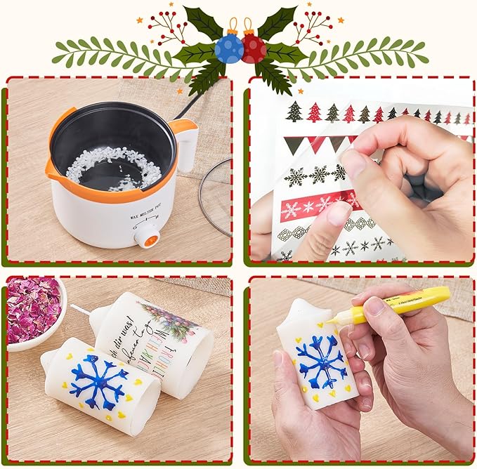 Ksedcon Candle Making kit (White, 2lbs Candle Making kit)