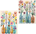 Meothan Diamond Art Kits for Adults, 2 Pack Diamond Painting Kits for Adults, 5D Full Drill Round Paint Diamond Dots Gems Art Crafts for Home Wall Decor 12x16Inch (Vase Flowers)