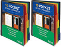 Samsill 10 Pocket Poly Organizer with 5 Dividers,File Folders Letter Size,Customizable Front Cover,Inner Zipper Pouch,Erasable Write-On Tabs in Assorted Colors,Plastic Folder with Pockets (Pack of 2)