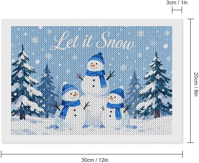 AIVKIEJK Diamond Painting Kits for Adults - Merry Christmas Snowman Winter Painting DIY 5D Full Drill Diamond Dots Paintings with Diamonds Gem Art and Crafts Home Decor 8"x12"
