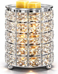 Wrought Iron Crystal Wax Melt Warmer Electric Oil Burner Wax Melt For Home, Kitchen, Living Room, Bedroom, SPA(Silver)