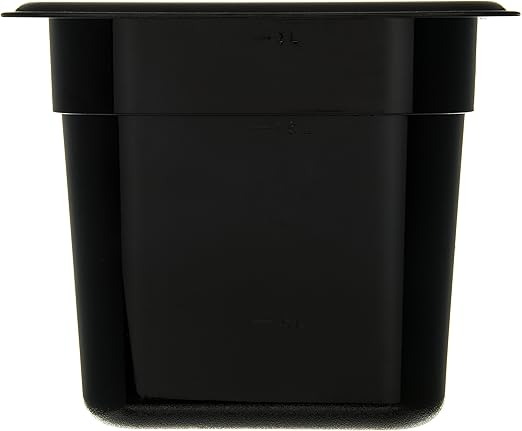 Carlisle FoodService Products Storplus High Heat Food Pan, 1/6 Size, 6 Inches Deep, Black, 2.35 L Capacity, High Heat Plastic, Unfinished, Cooking Pan, No Lid, No Components Included (Pack of 6)