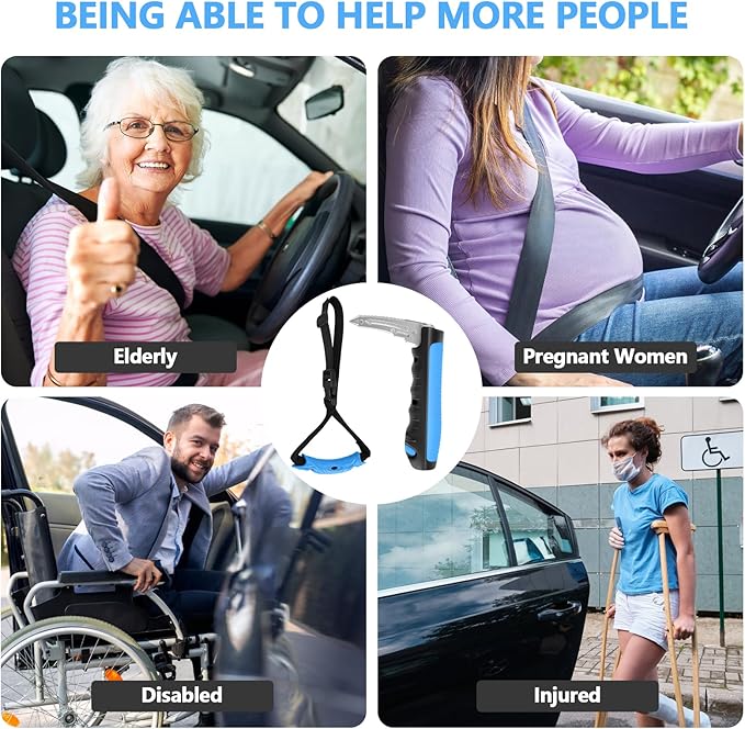 Kaiedos Car Door Handle for Elderly, 3-in-1 Car Handle Assist for Seniors, Portable Auto Cane Vehicle Support Handle, 500 lbs Capacity, Non-Slip Door Assist Bar