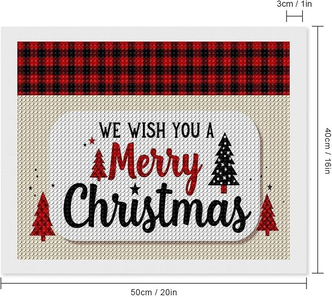 AIVKIEJK Diamond Painting Kits for Adults - Merry Christmas Welcome Painting DIY 5D Full Drill Diamond Dots Paintings with Diamonds Gem Art and Crafts Home Decor 16"x20"
