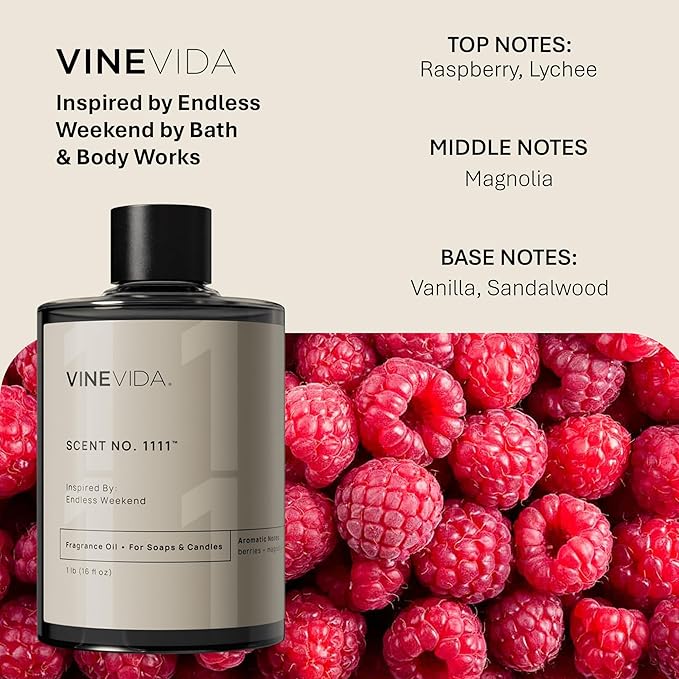 VINEVIDA [16oz] Endless Weekend Fragrance Oil for Candle Making - Made in USA Scents for Soap Making - Natural Candle Fragrance Oil