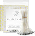 Hearth and Harbor Candle Wicks for Candle Making and Adhesive Candle Wick Stickers, 100 6-Inch Cotton Wicks + 100 Double-Sided Heat Resistant Candle Stickers