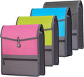 Expanding File Folder Document Organizer with Elastic Cord & Button Closure, 3.5" Expansion, Letter A4 Expandable File Folder with Zipper Closure for Home School Office Organization，4 Pack