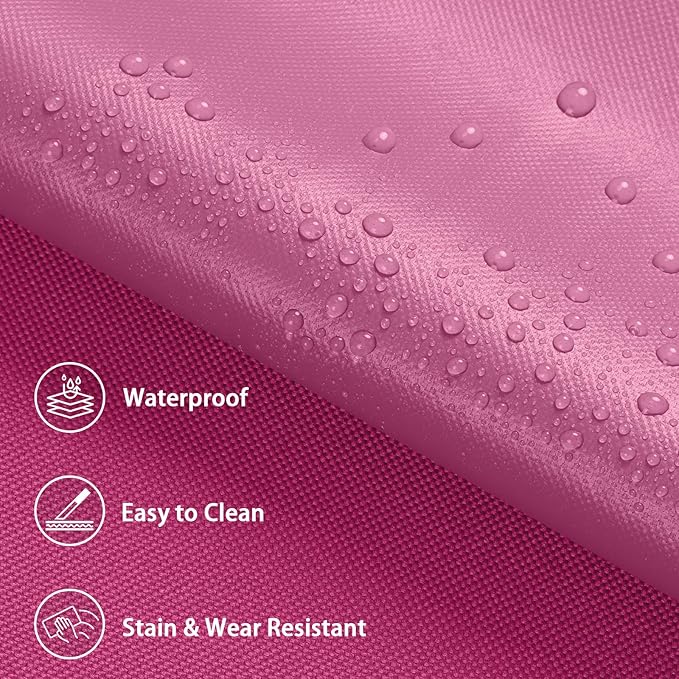 Waterproof Marine Canvas Fabric by The Yard 58" W 600D PVC Backing Water-Resistant Polyester Fabric Upholstery Material for Outdoor Indoor Marine Awning Tent Boat Furniture Cover DIY, 10 Yards Pink