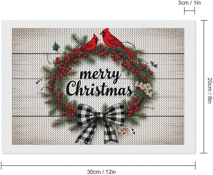 AIVKIEJK Diamond Painting Kits for Adults - Christmas Red Cardinal Birds Wreath Painting DIY 5D Full Drill Diamond Dots Paintings with Diamonds Gem Art and Crafts Home Decor 8"x12"