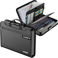 DocSafe 5200°F Accordion File Organizer with Lock,Fireproof Water Resistant Expanding File Folder with Multi Pockets,Document Organizer Home Office Travel Safe Storage for Letter Size Files,Black