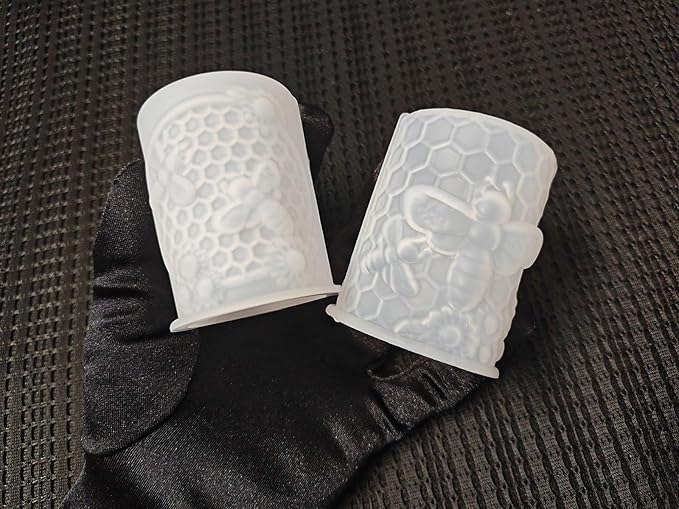 Honeycomb Bee Candle Silicone Molds 2PCS with Flowers Design, White Resin Cylindrical Mould Set, Soap Wax Beeswax Epoxy Casting Clay Mold-Kit, 2 Pack