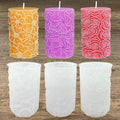 3pcs Flower Cylinder Candle Silicone Molds for Candle Making Soaps Light Resin Clay Home Decoration Crafts DIY (Style -1)