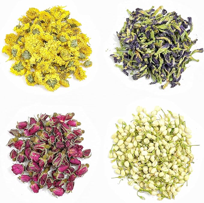 Natural Dried Fruit and Flower Kit for DIY Crafts - 25 Bags, Ideal for Soap Making, Candle Making, Resin Jewelry, Bath Bombs, and Nail Art - Includes Rose Petals, Rosebuds, Lilium, Jasmine, and More