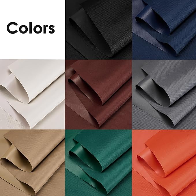 Waterproof Canvas Fabric by The Yard 60" W 600 Denier PVC Backing Water Repellent Polyester Upholster Fabric Material for Indoor Outdoor Marine Awning Tent Craft DIY(1 Yard, Black)
