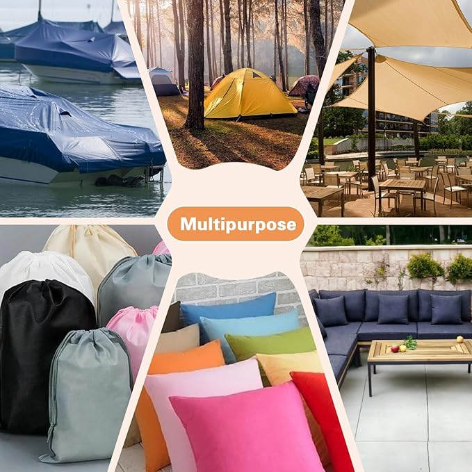 ANMINY 100% Waterproof Outdoor Fabric 5 Yards, 58" W 600D Marine Canvas Fabric with PVC Backing, Ripstop Upholstery Material by The Yard for Furniture Boat Covers Tent Awning, Orange
