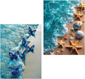 Meothan Diamond Art Kits for Adults, 2 Pack Diamond Painting Kits for Adults, 5D Full Drill Round Paint Diamond Dots Gems Art Crafts Painting Kits for Home Wall Decor 12x16Inch (Beach)
