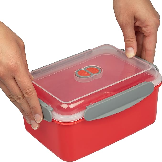 Microwave Vegetable Steamer Containers - 3 Pack Reusable Nesting Food Storage Large, Medium, Small - Meal Prep Containers, Store Leftovers -Locking Steam Vent Lids - BPA Free, Fridge and Freezer Safe
