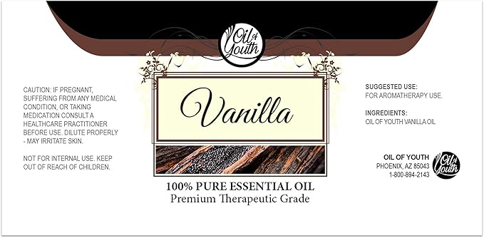 Oil of Youth Vanilla Essential Oil 8oz Bulk Aromatherapy for Candles