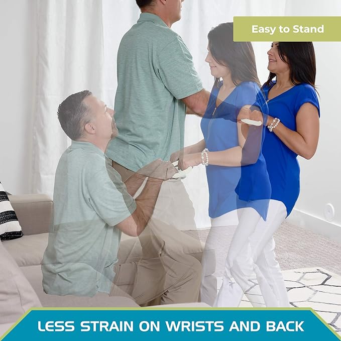 Stander Handy Handle, Lift Assist Device for Elderly and Disabled, Patient Standing Aid for Handicapped, Ivory with Rubber Grip
