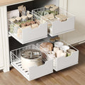 NETEL Pull Out Cabinet Organizer, 4 Pack No Drill Slide Out Drawers for Kitchen Cabinets, Metal Pantry Pull Out Shelves, Kitchen Cabinet Organizer, Pull Out Home Organizers,11.8"W X 15.7"D X 6.9"H